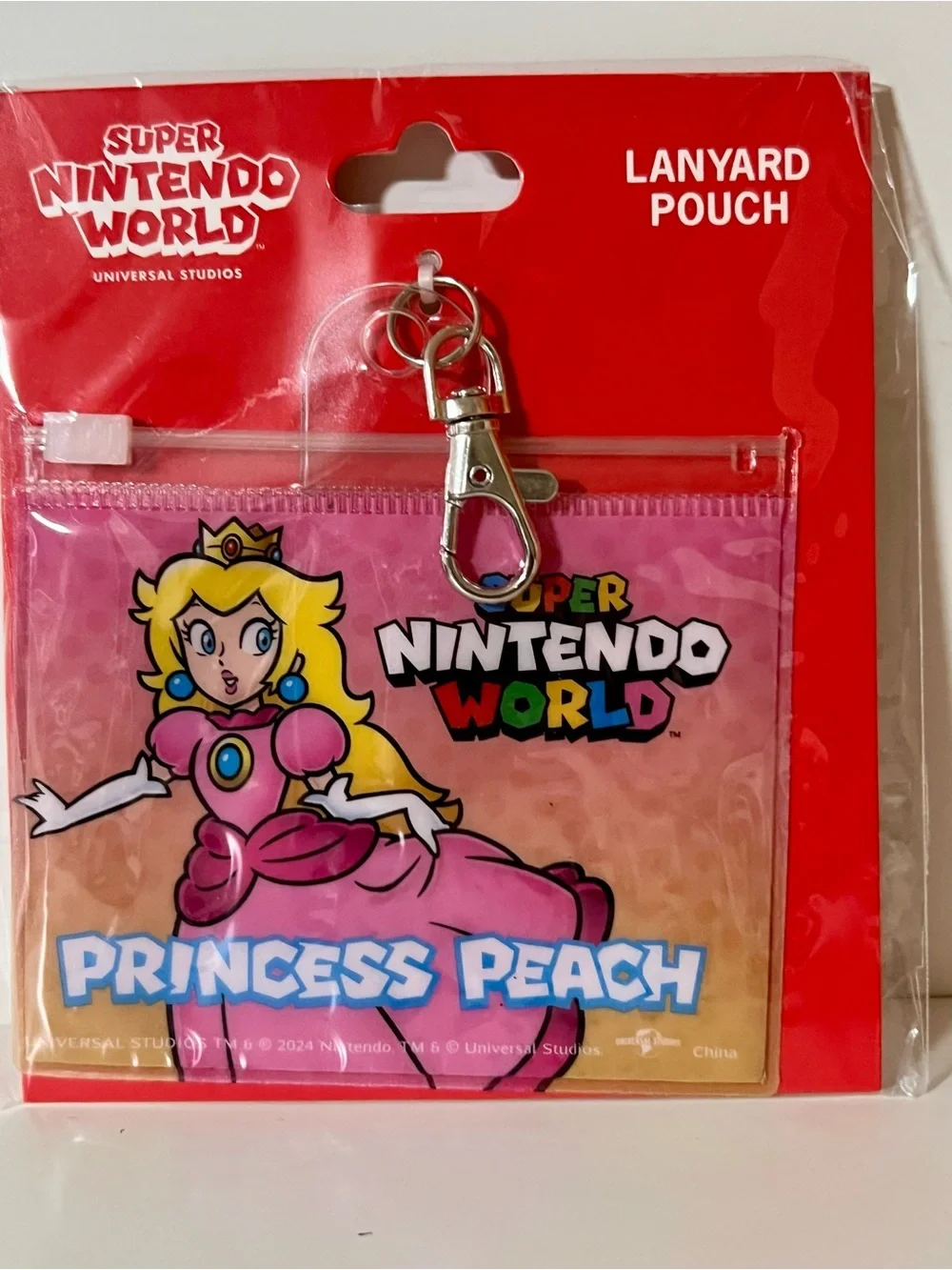 Nintendo Super Mario Princess Peach Pink Lanyard Pouch